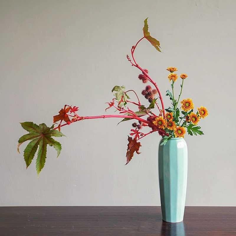 FSYSM Multi-petal Bottle Flower Disposition Flower Arrangement Utensil Flor de cerâmica de utensílios domésticos