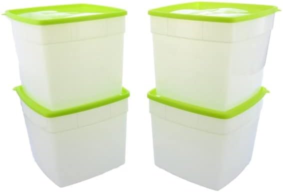 Arrow Plastic Stor -Store Storezer Storage Recipadores - 1,5 conjunto de litros de 4 recipientes por seta plástica