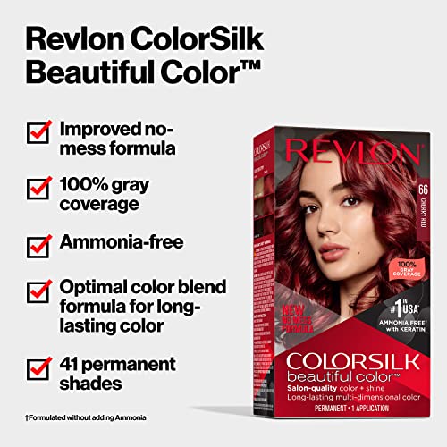 Cor de cabelo permanente por Revlon, tintura de cabelo loira permanente, Colorsilk com cobertura cinza, livre de