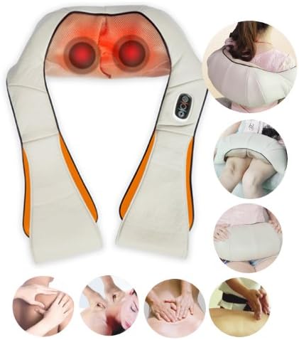 Deluxe carepeutico sueco Shiatsu amassar um massageador de corpo inteiro com terapia aquecida, bege