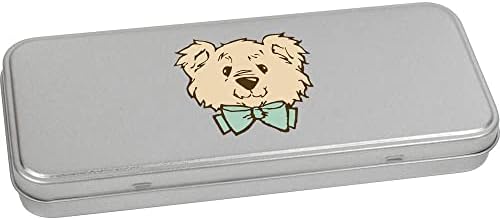 Azeeda 'gravata borboleta' Teddy 'Metal Articled Stationery Tin/Storage Box