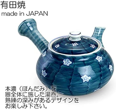 Bule de chá do rancho u com filtro de chá, azul, 6,7 x 4,5 x 3,3 polegadas, gótico escuro ameixa arita feita feita no Japão