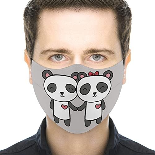 Máscaras de segurança laváveis ​​de moda máscaras de roupas originais desenhos animados de casal fofo panda adouts homens