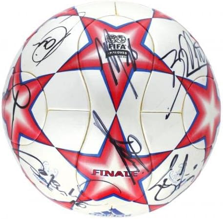 Lionel Messi 2006 FC Barcelona UEFA Champions Team assinou a bola de futebol JSA COA - Bolas de futebol autografadas