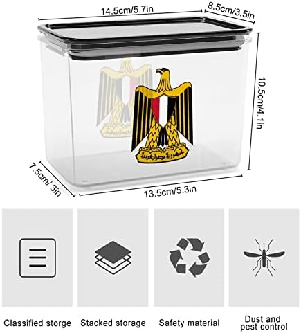 Brasão de braços do recipiente de armazenamento de alimentos do Egito caixas de armazenamento transparente com tampa de vedação