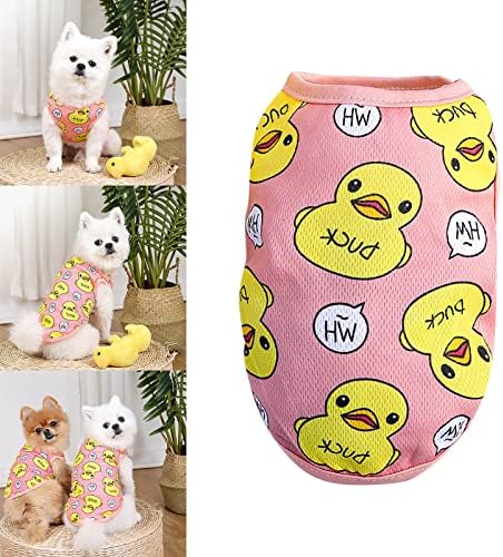Giligege Little Yellow Duck Cartoon Backpack Roupas de cães Cat Supplies Primavera Verão Summer Autumn Suit Roush