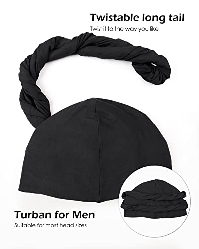 Yuest Head envolve -se para homens cetim alinhados turbante masculino envolve o durag de seda para homens turbantes pretos para