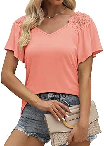 Camisa de tênis Mulheres femininas Tops de verão casual v pesco