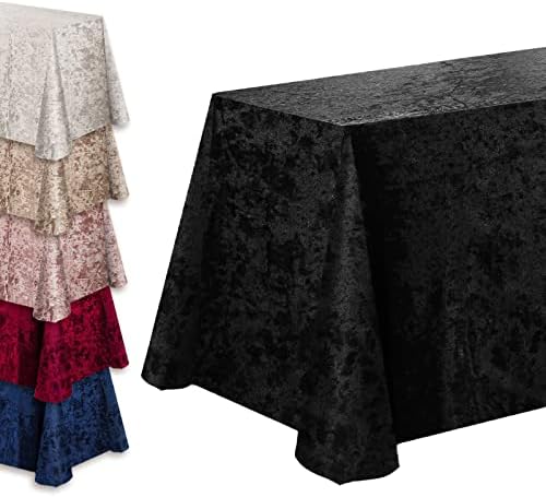 Elegante toalha de mesa de retângulo de 90 x 156 polegadas, feita com material de velvê britado fino, toalha clássica de retângulo