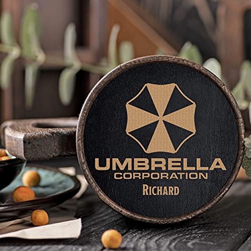 Caneca de cerveja. Umbrella Corporation personalizada caneca de cerveja de madeira. ABOMPLELLA CORPA MUG. Tanque de madeira. Presente
