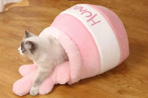 Ssdhua Cat Shape Sofá Gato Cama Cama fofa e confortável Casa de gato de estimação pode ser invertida Multifuncional Bed