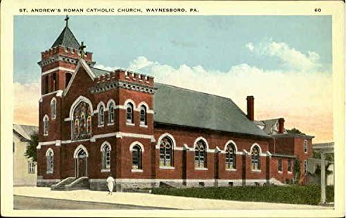 St. Andrew's Roman Catholic Waynesboro, Pensilvânia PA Original Antique Post cartão