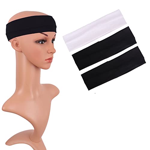 MapafBeauty 3 Pacote de ioga Bandas de cabeça elástica de algodão banda de algodão esportes de penteado ginásio de exercício