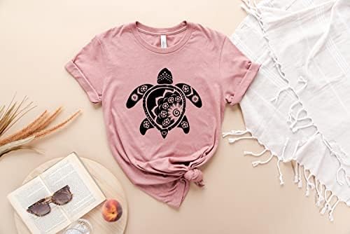 Tartaruga marinha camisa floral camisa de camisa de acampamento camisa floral biólogo do presente da natureza da natureza