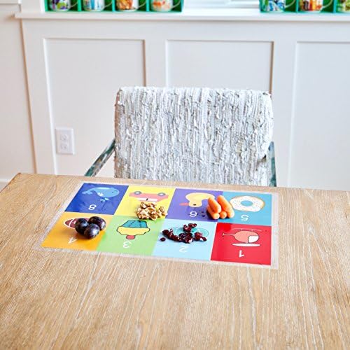 Youngever 80 Placemats descartáveis ​​Topper de mesa, casca adesiva extra pegajosa e tapetes descartáveis ​​para crianças crianças bebês, crianças de 18 polegadas x 12 polegadas