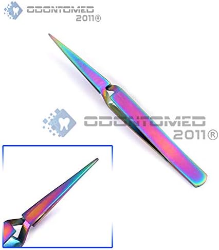 Odontomed2011 conjunto de 2 aço inoxidável multi titânio arco -íris cor 3D Extensão de cílio