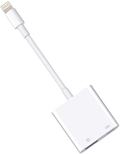 Lightning para o adaptador de câmera USB com porta de carregamento, adaptador de cabo USB Lightning fêmea OTG para