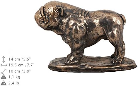Bulldog, Urn for Dog Ashes Memorial com estátua, nome e citação de animais de estimação - Artdog personalizado