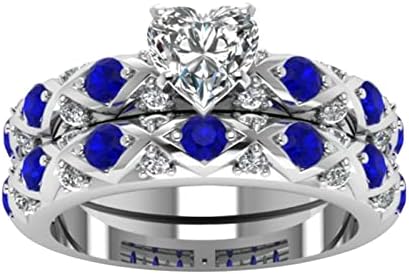 Mulheres anel da aliança de casamento- Declaração de pêssego europeu anel completo American Diamonds Diamonds e Micro-Inchaid Casal Zircão Gótico Gótico Biker Girl Engagement- Band Gifts