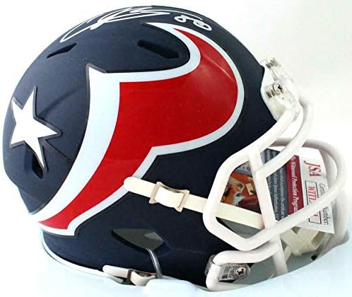 Andre Johnson assinou o Houston Texans AMP Speed ​​Mini Capacete -JSA W Auth *Silver - Mini capacetes da NFL autografados