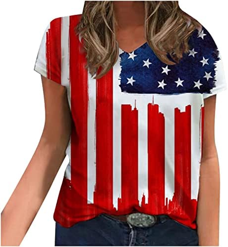 Feminino 4 de julho Tops American Independence Day Roupe