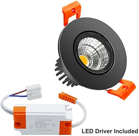 Iluminagem de 2 polegadas LED Dimmable Downlight, 3W COB Retorned Teto Light, Ultra Warm White 2700K, CRI80, Bulbos de halogênio de