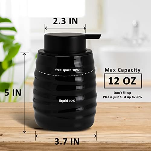 Toozfo Soap Dispenser Ceramic com dispensador de loção para fáceis de prensar para loção não deslizante para shampoo banheiro cozinha