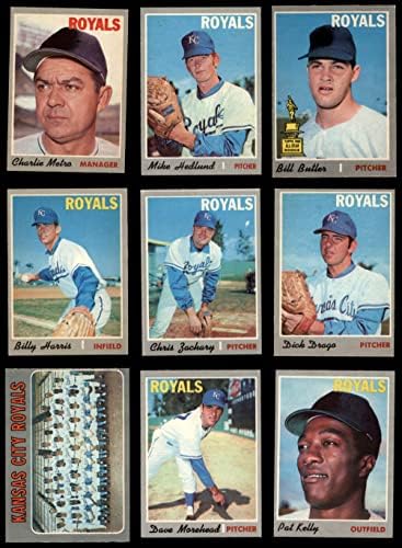1970 O-Pee-Chee Kansas City Royals perto da equipe definida Kansas City Royals Ex/Mt Royals