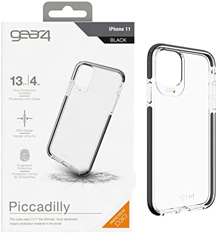 Gear4 Piccadilly Compatível com a caixa do iPhone 11, Proteção avançada de impacto com D3O e Zagg Crystal Palace Integrado