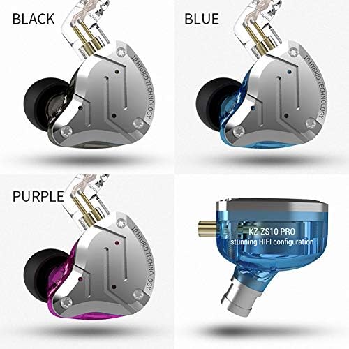 Cinco fones de ouvido de motorista, KZ ZS10 Pro High Fidelity Isoling Earbuds/fones de ouvido com cabo destacável 2pin 0,75mm