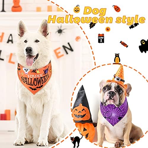 12 peças Halloween Dog Bandanas Triangle Bandana com padrões de abóbora de Halloween para Acessórios para Figurinos de Pet