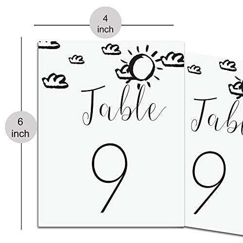 PrintValue Número da mesa Sinais de tabela números de tabela para casamento, aniversário, festa de aniversário, banquete, festa de chistmas - branco