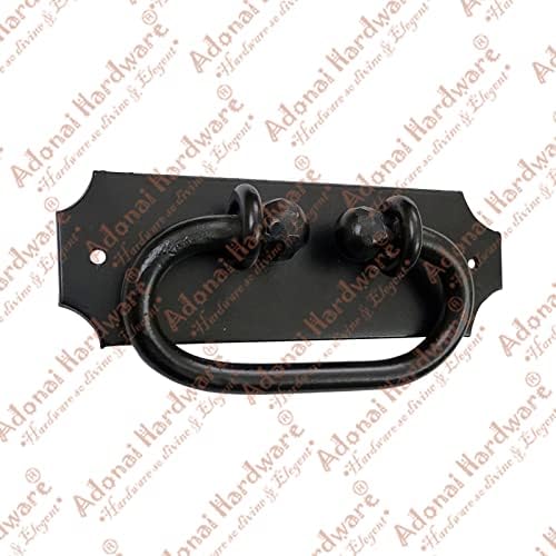 ADONAI Hardware Moladah Antique Hand Pulls de gota de anel de ferro forjados para portas, portas, armários, móveis, gavetas, armários, guarda -roupas e galpões