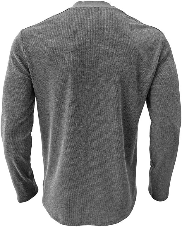 Male outono e inverno cor de cor sólida camiseta superior gurtleneck buttton blusa de manga comprida camisetas secas rápidas homens