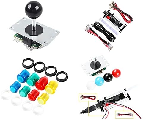 Kits de troca de joystick de arcade DIY com 20 botões de arcade LED + 2 joysticks + 2 kit de codificador USB + cabos