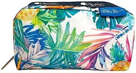 Lesportsac Lauren Roth Uluwehi Havaí Saco Cosmético Retangular/Bolsa exclusiva Estilo 6511/Color K605, Flores Tropicais