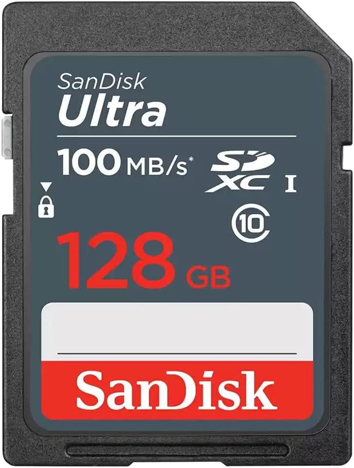 Sandisk 128 GB Ultra SDXC UHS-I CLASS CLASS 10 MEMÓRIA CARTÃO 100MB/S U1, Full HD, pacote de cartões de câmera SD com