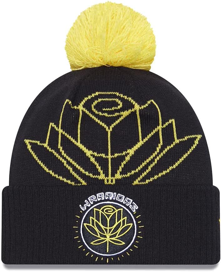 New Era GSW Golden State Warriors 2022/23 City Edition Official Pom Knit Feanie Hat Hat Hat
