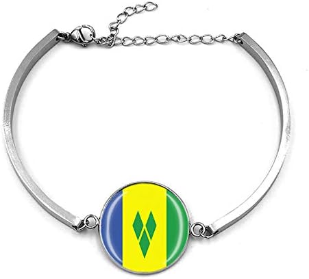 Saint Vincent e The Granadines Flag Bracelet Chain Metal Cristal Wrist Fand