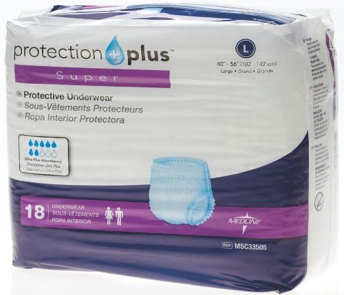 Medline Protection Plus Super Protetive Adult Underwear, Small, 88 contagem