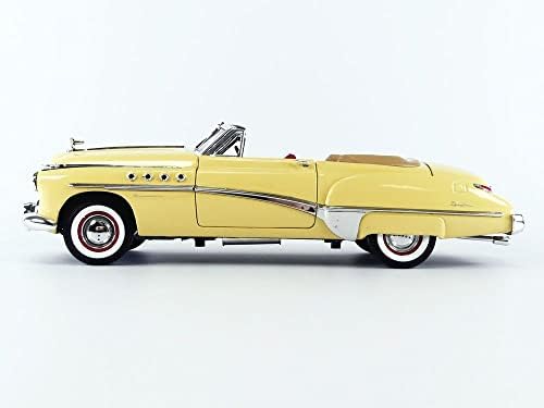 1949 Roadmaster Convertible Yellow com Red Interior Rain Man Movie 1/18 Modelo Diecast Model Car by Greenlight 13616