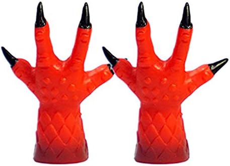 DiscutyStore145 2pcs Adereços engraçados, novidade criativa Prank Toy Nails Cover dedo Puppet Halloween Party Prop Red Red