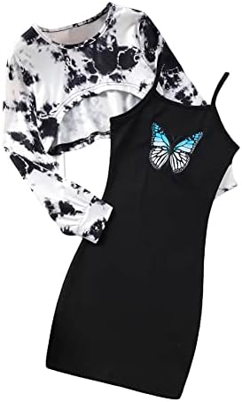 Vestido de Butterfly Cami de meninas Wdirara