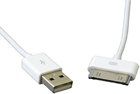 EverMarket 6 pés substituto Cabo de dados de dados de carregador USB branco para Apple iPhone 4, 4s, 3G, 3Gs, 2G, iPad