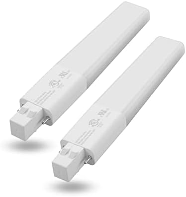 [Plug & Play] LEGENTAL 6W LED Stick PL Bulb Gx23-2 Base de pinos, 600lm, branco frio, acionado por 120-277V e reator CFL, UL classificado, 2 pacote