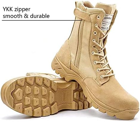 Botas táticas militares de iodson com zíper lateral, botas de trabalho resistentes à punção, botas de combate do deserto, botas da selva do exército, botas de caminhada leves de 8 polegadas