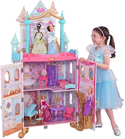 Kidkraft Disney Princess Dance & Dream Wooden Dollhouse, com mais de um metro e meio de altura com sons, pista de dança