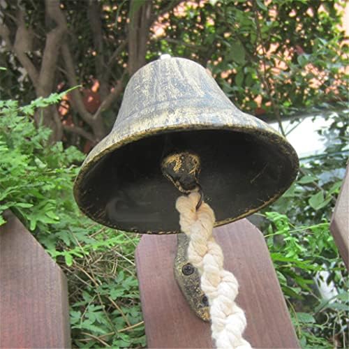 Zjhyxyh chinesa de mão sino de campainha de sino de parede retrô pendurada arte de ferro fundido de ferro pastoral ornamentos de sino (cor: e, tamanho