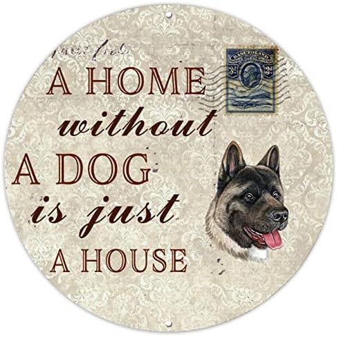 Uma casa sem cachorro é apenas uma casa redonda de metal signo de metal signo retrô carimbo postal personalizado raças de cachorro personalizadas
