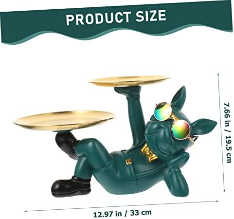 Hanabass 2pcs que servem esculturas de armazenamento de estilo de cães de cães figura mesa de mesa de mesa de mesa de